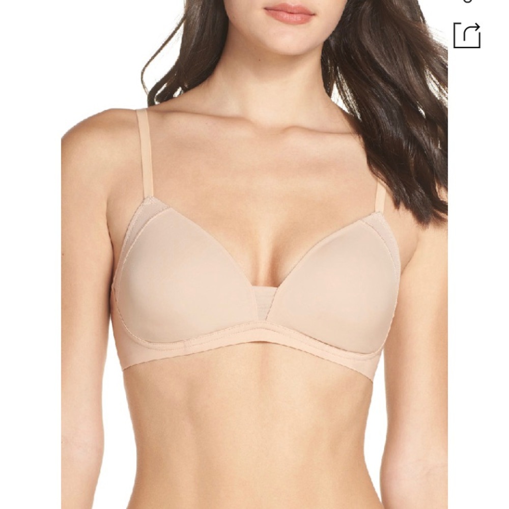 Madewell Mesh-Trimmed Rena Bra in Light Stone